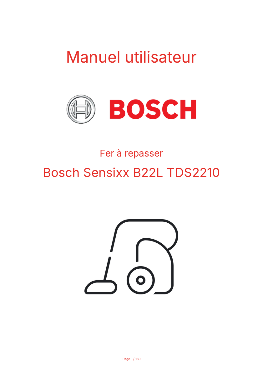 Page 1 de la notice Manuel utilisateur Bosch Sensixx B22L TDS2210