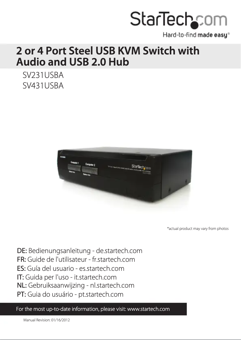 Image de la première page du manuel de l'appareil SV231USBAGB