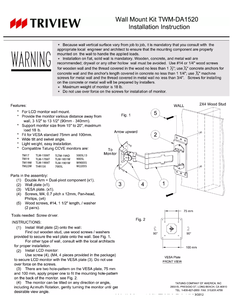 Image de la première page du manuel de l'appareil TME19W