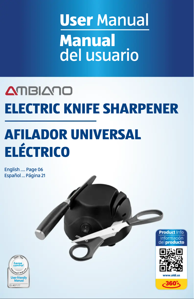 Página 1 del manual Manual de usuario Ambiano GT-AS-01