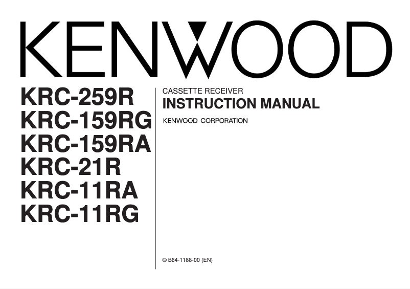 Page n°1 - Manuel utilisateur Kenwood KRC-21R