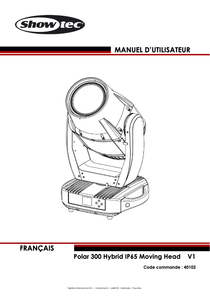 Page 1 de la notice Manuel utilisateur Showtec Polar 300 Hybrid