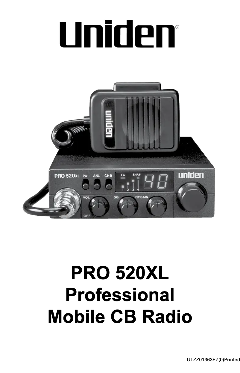 Page 1 de la notice Manuel utilisateur Uniden Compact 40 PRO520XL