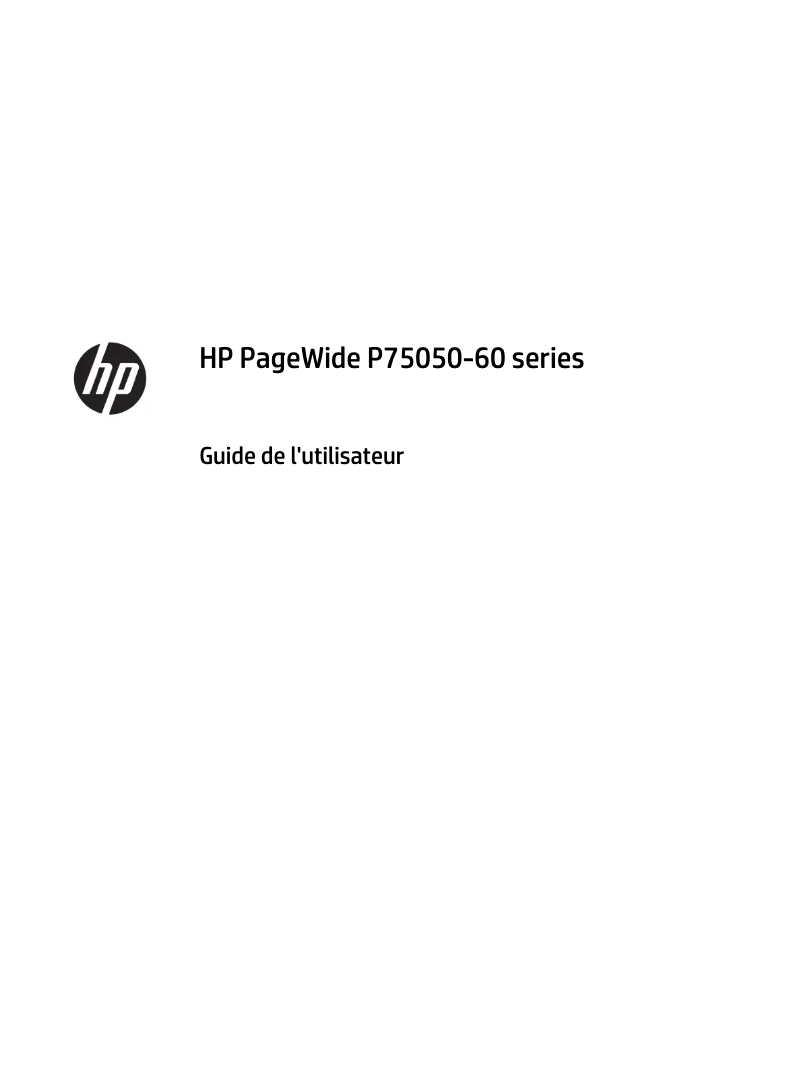 Page 1 de la notice Manuel utilisateur HP PageWide Managed P75000