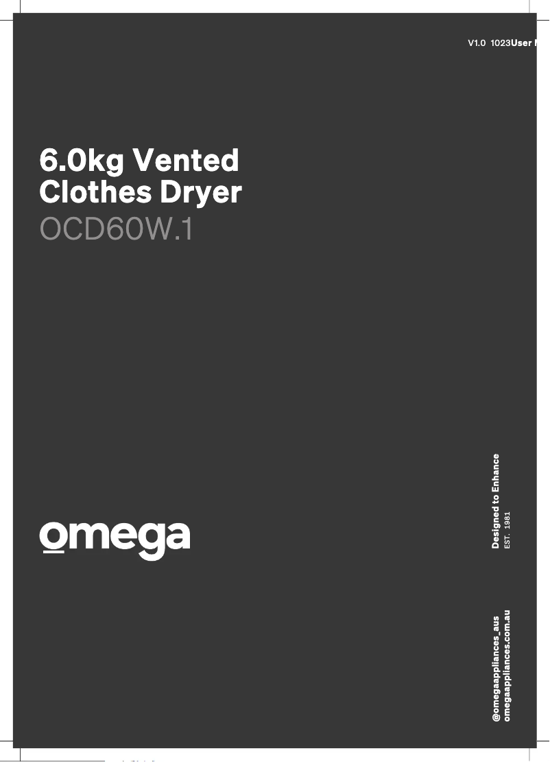 Page 1 de la notice Manuel utilisateur Omega OCD60W.1
