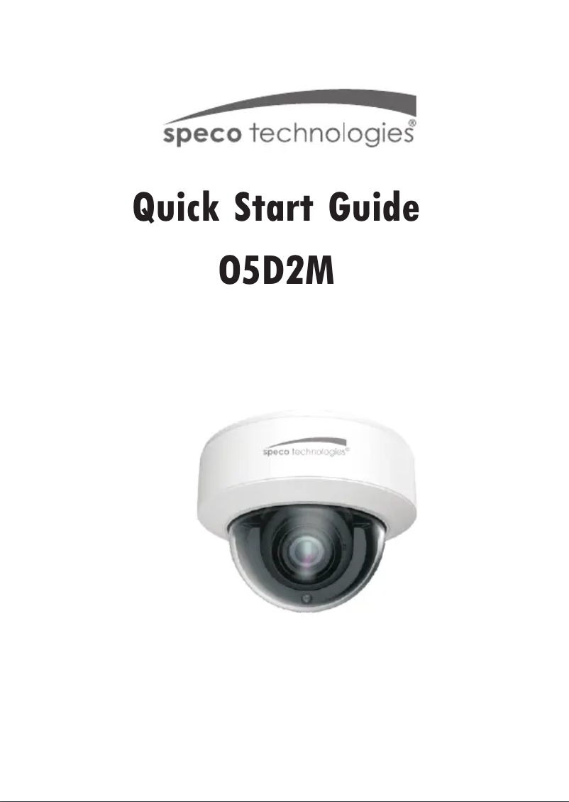 Page n°1 - Guide de démarrage rapide Speco Technologies O5D2M