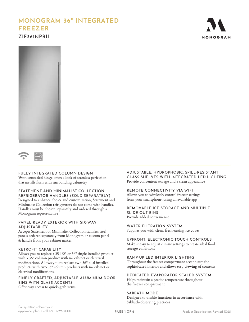 Image de la première page du manuel de l'appareil ZIF361NPRII