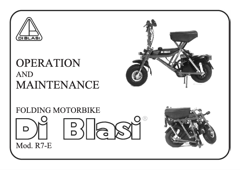 Page n°1 - Manuel utilisateur Di Blasi R7-E