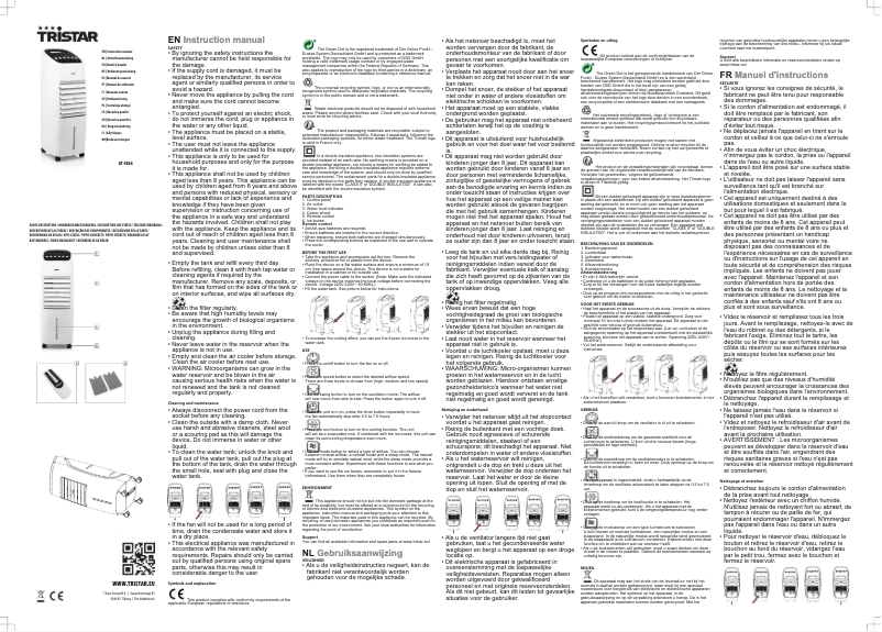 Page 1 de la notice Manuel utilisateur TriStar AT-5826