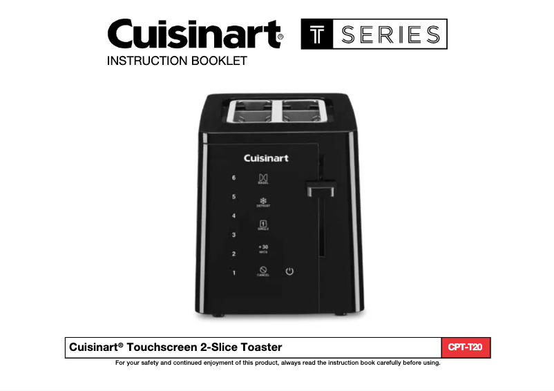 Page n°1 - Manuel utilisateur Cuisinart CPT-T20