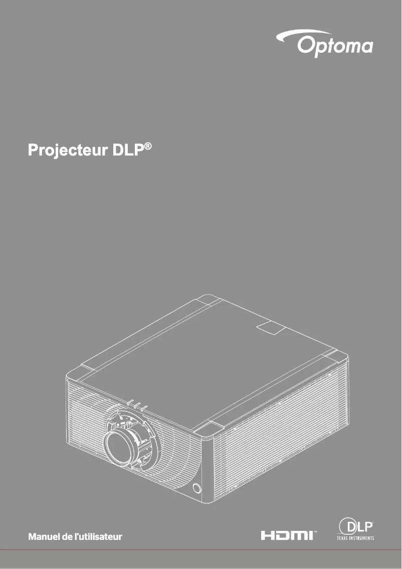 Page 1 de la notice Manuel utilisateur Optoma ZK1050