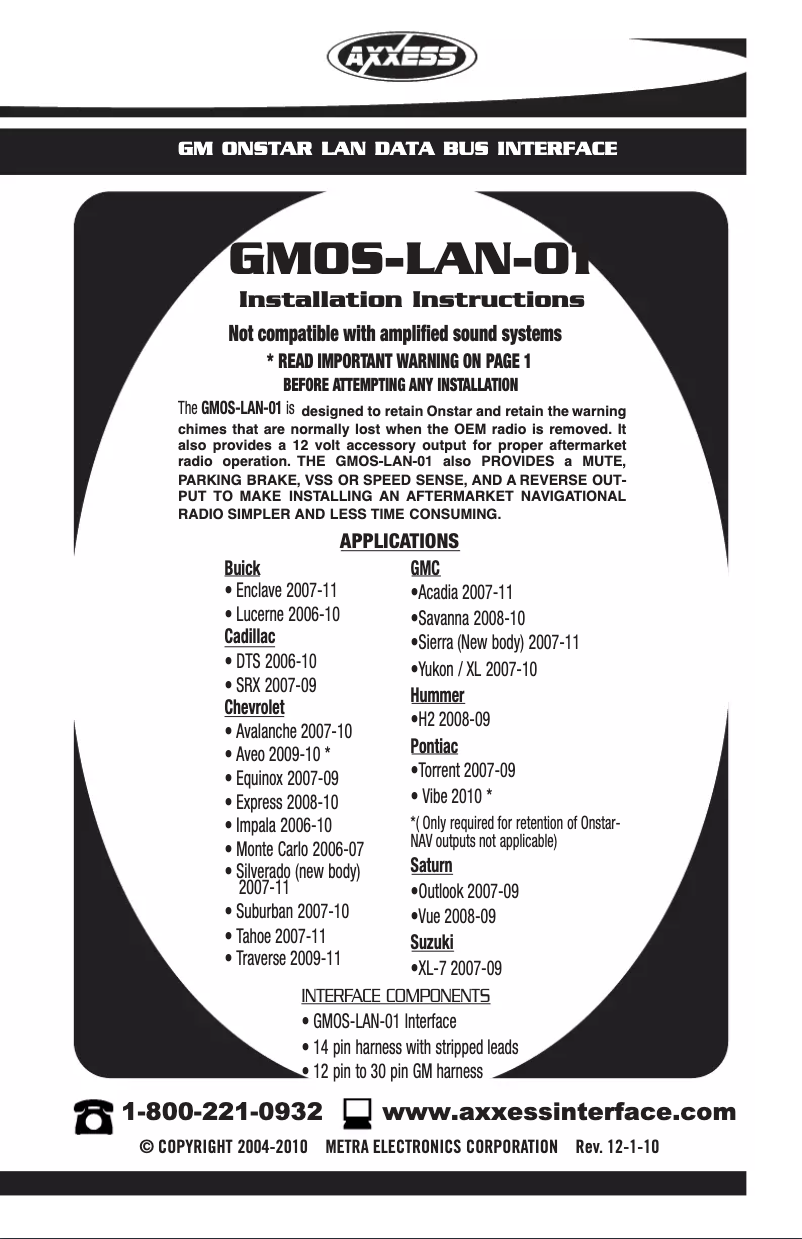 Image de la première page du manuel de l'appareil GMOS-LAN-01