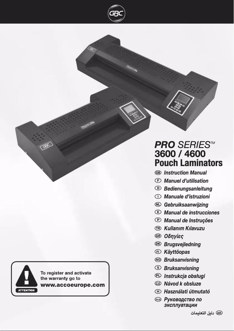 Page 1 de la notice Manuel utilisateur GBC Proseries 4600