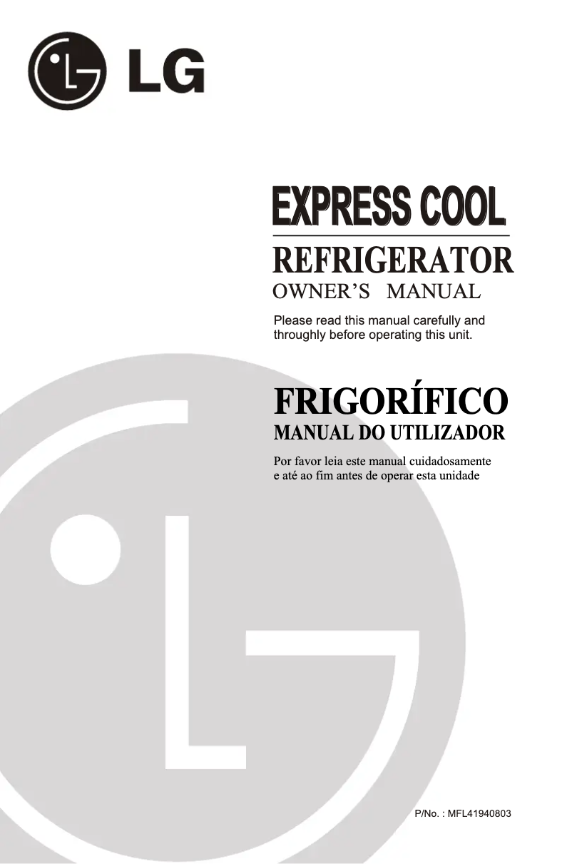 Page 1 de la notice Manuel utilisateur LG GL-251GM