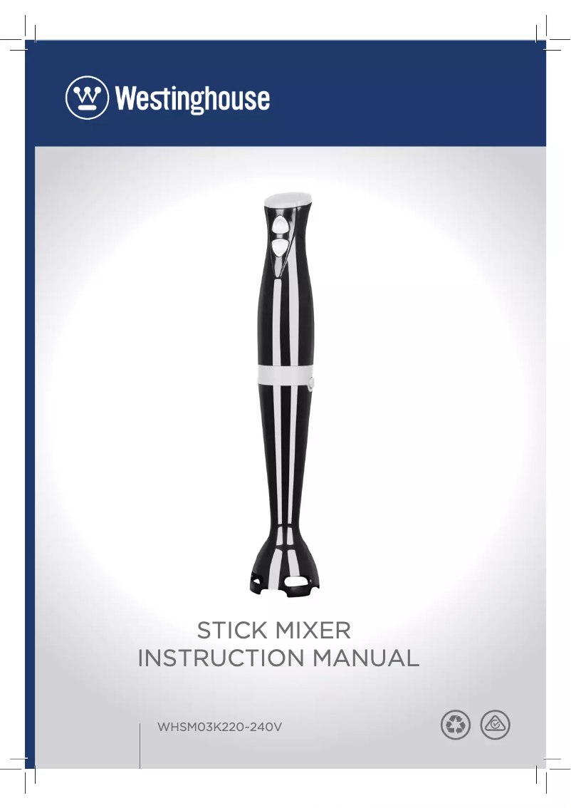 Page 1 de la notice Manuel utilisateur Westinghouse WHSM03K