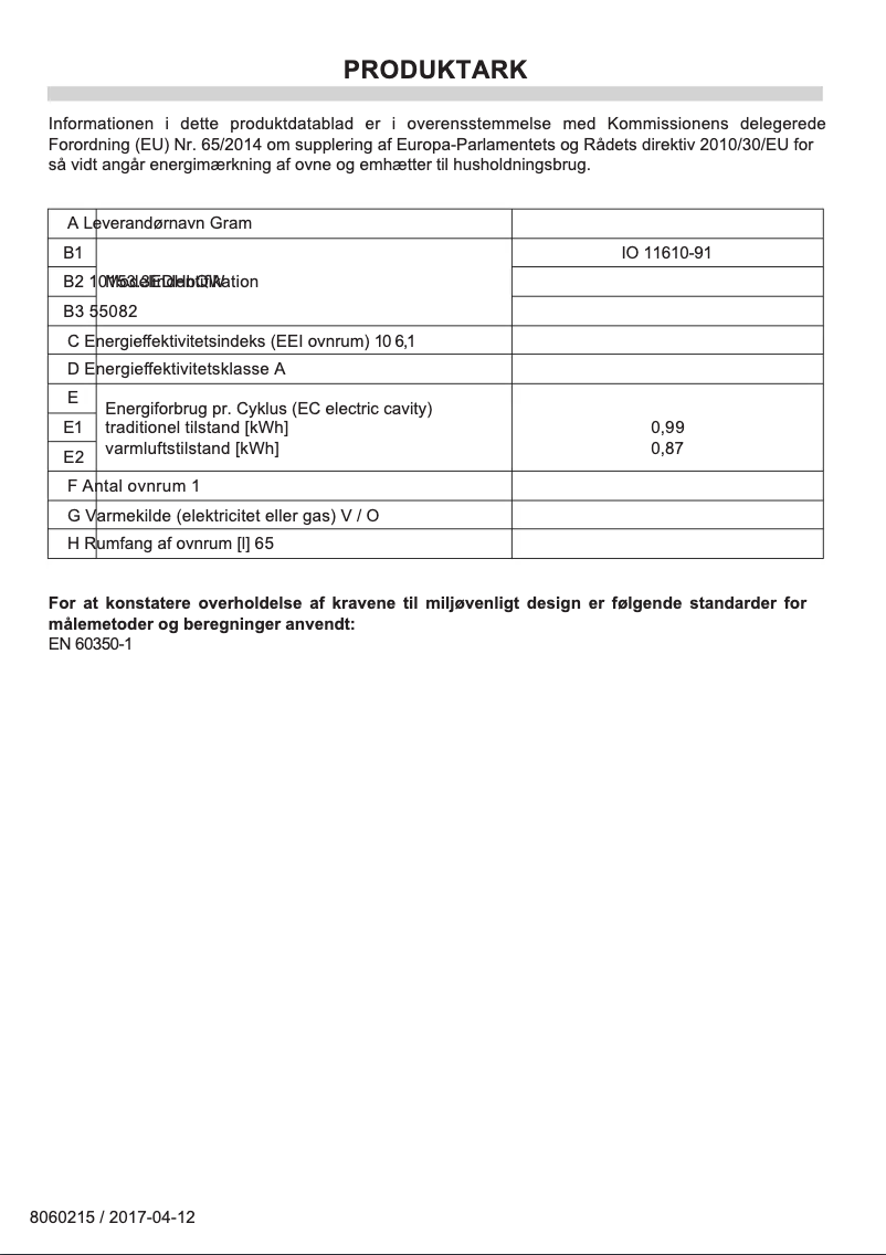 Page n°1 - Manuel utilisateur Gram IO 11610-91