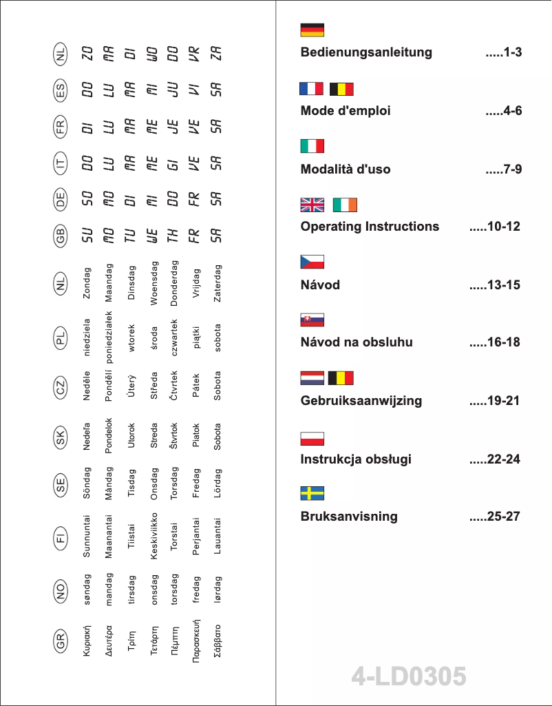 Image de la première page du manuel de l'appareil 4-LD0305