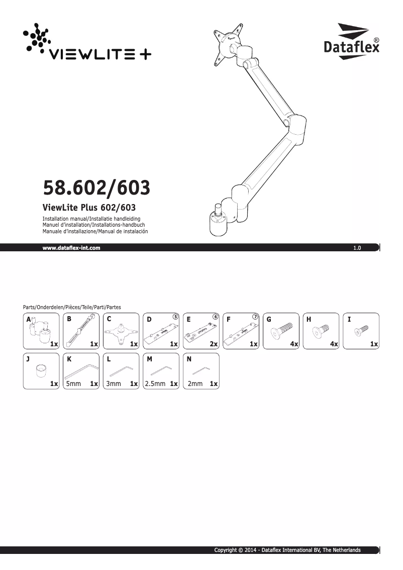 Page n°1 - Manuel utilisateur Dataflex ViewLite Plus 602