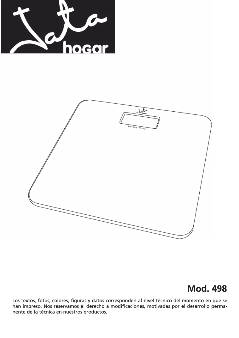 Image de la première page du manuel de l'appareil 498