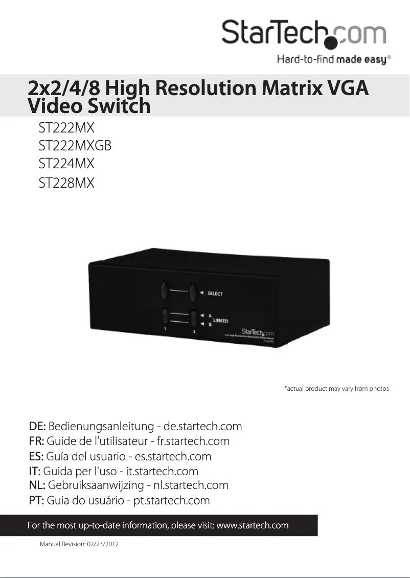 Página 1 del manual Manual de usuario StarTech.com ST228MX