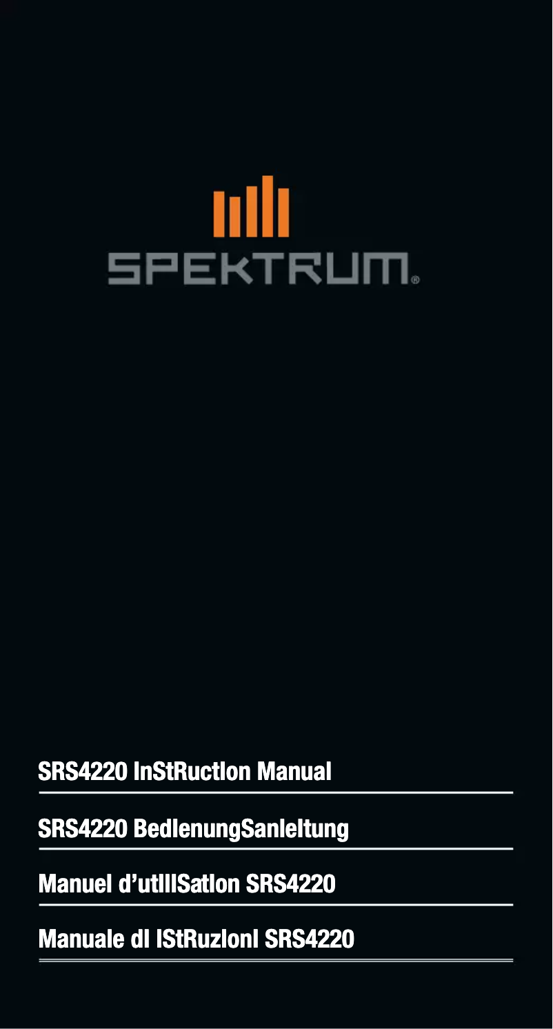 Page 1 de la notice Manuel utilisateur Spektrum SRS4220