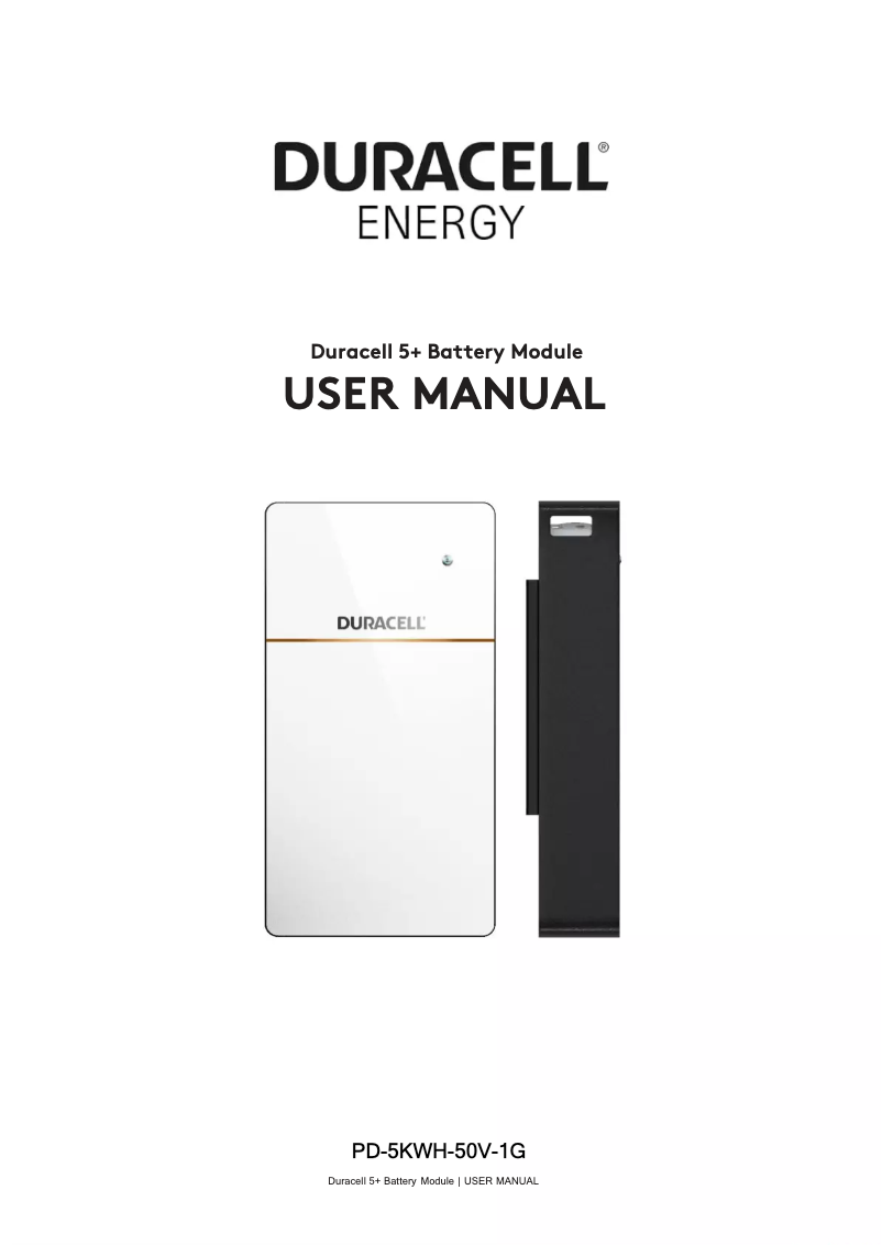 Page 1 de la notice Manuel utilisateur Duracell 5+