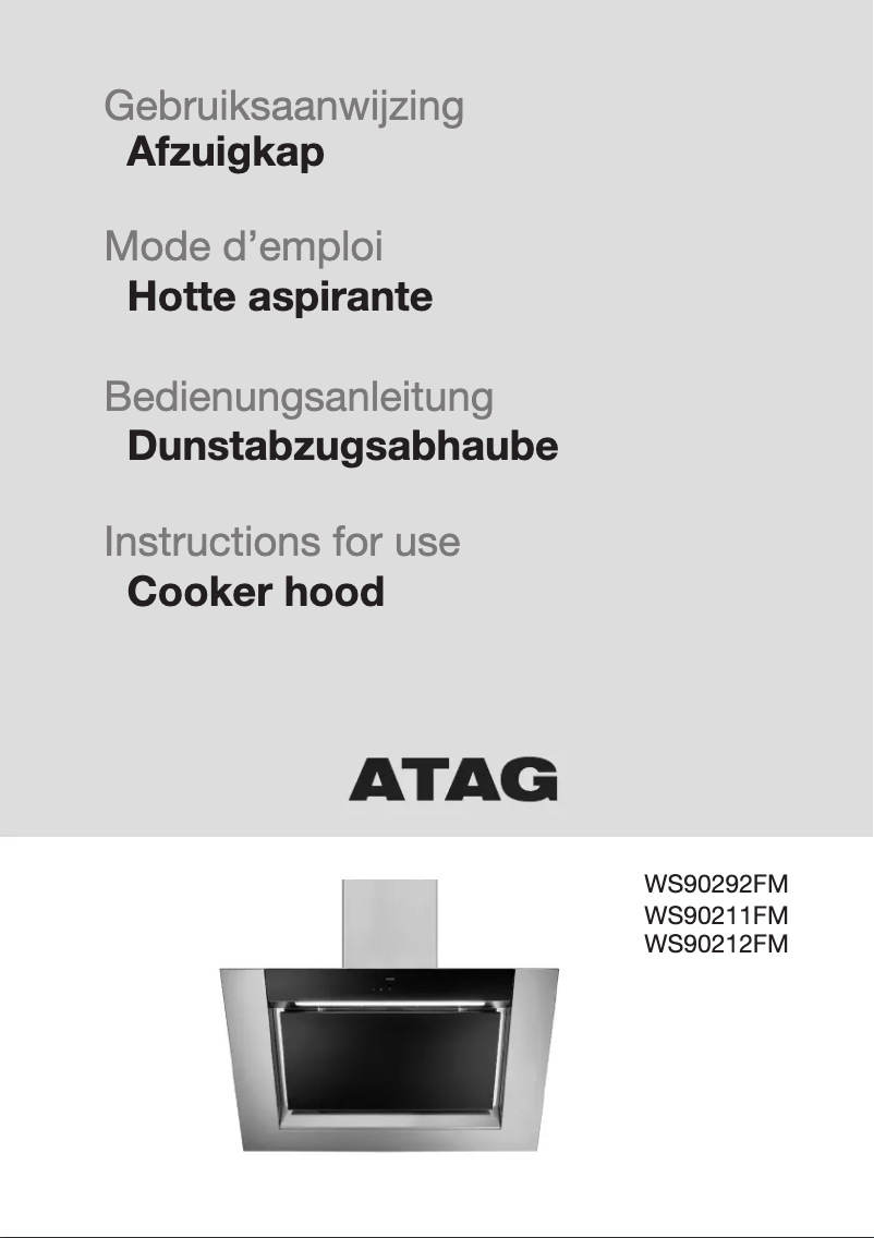 Page 1 de la notice Manuel utilisateur Atag WS90292FM