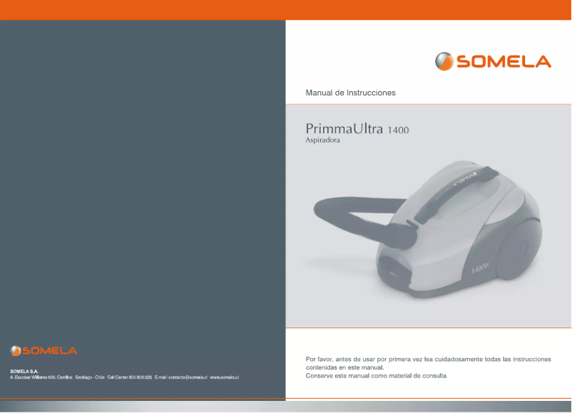 Page 1 of the manual User Manual Somela Primma Ultra 1400