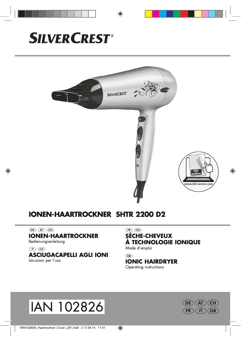 Page 1 de la notice Manuel utilisateur SilverCrest SHTR 2200 D2