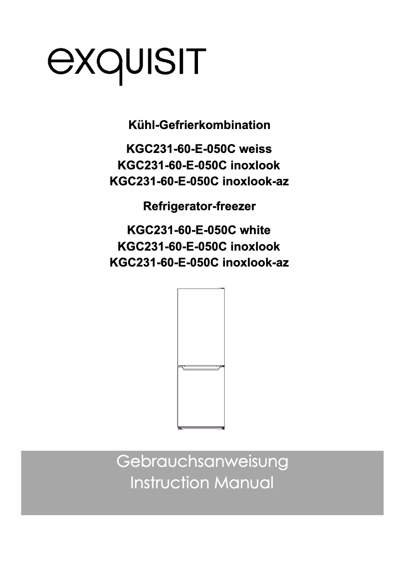 Page 1 de la notice Manuel utilisateur Exquisit KGC231-60-E-050C