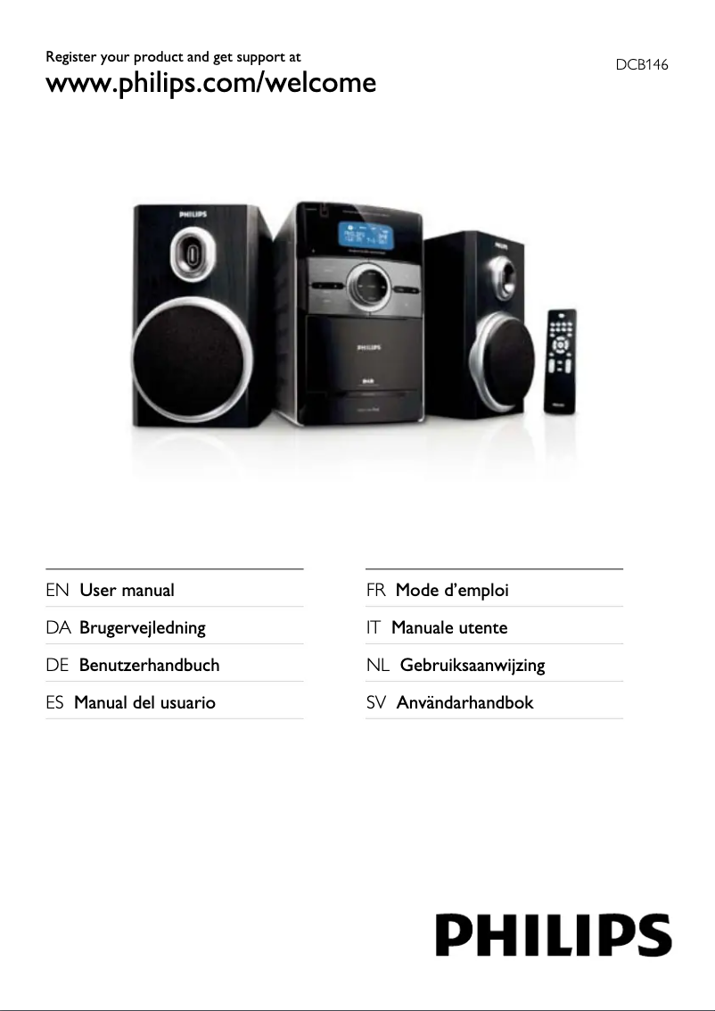 Page 1 de la notice Manuel utilisateur Philips DCB146