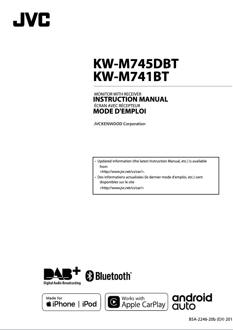 Page 1 de la notice Manuel utilisateur JVC KW-M745DBT