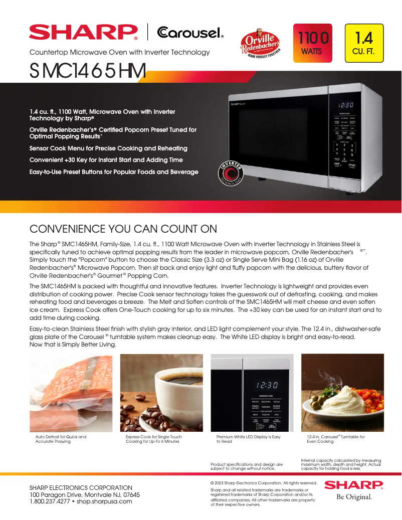 Page 1 de la notice Fiche technique Sharp SMC1465HM