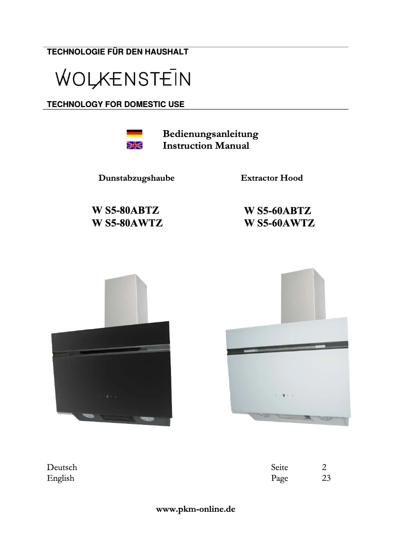Image de la première page du manuel de l'appareil W S5-60 ABTZ