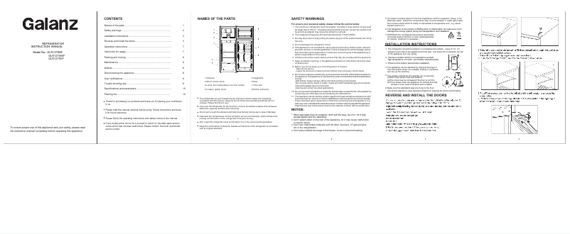 Image de la première page du manuel de l'appareil GLR12TS5F