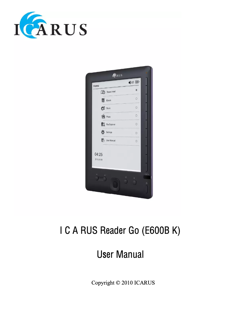 Página 1 del manual Manual de usuario Icarus Go E600BK