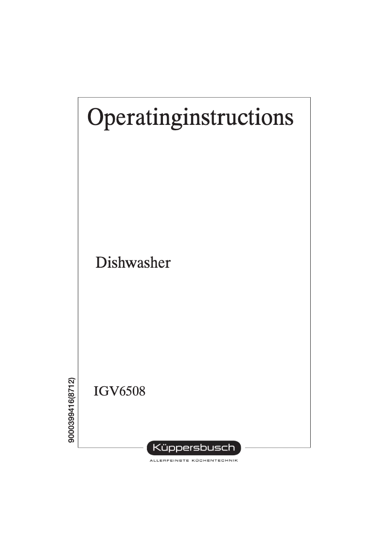 Page 1 de la notice Manuel utilisateur Küppersbusch IGV 6508.0