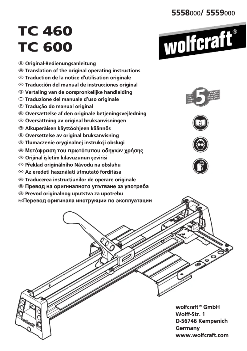 Page 1 de la notice Manuel utilisateur Wolfcraft 5558000