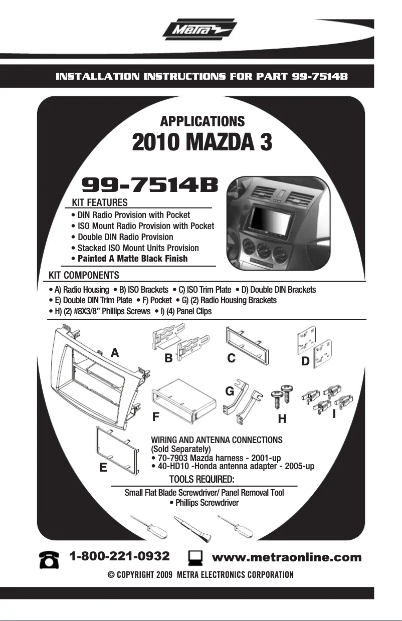 Page n°1 - Guide d'installation Metra 99-7514B