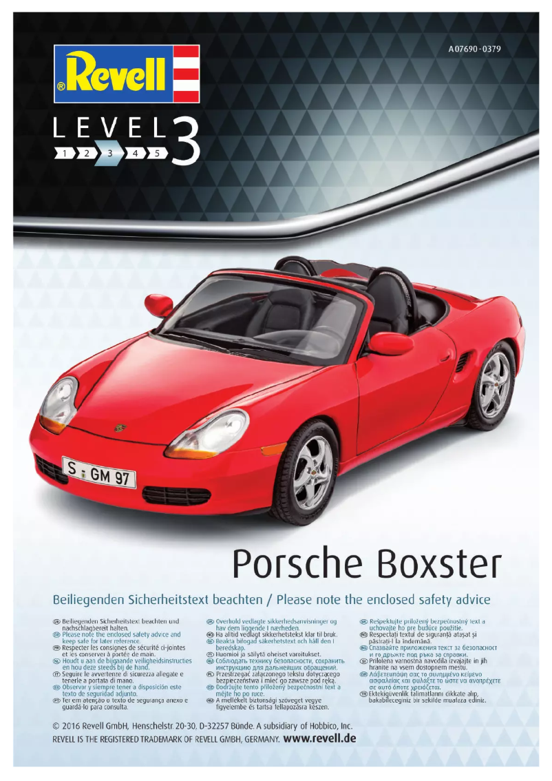 Page n°1 - Manuel utilisateur Revell Porsche Boxster