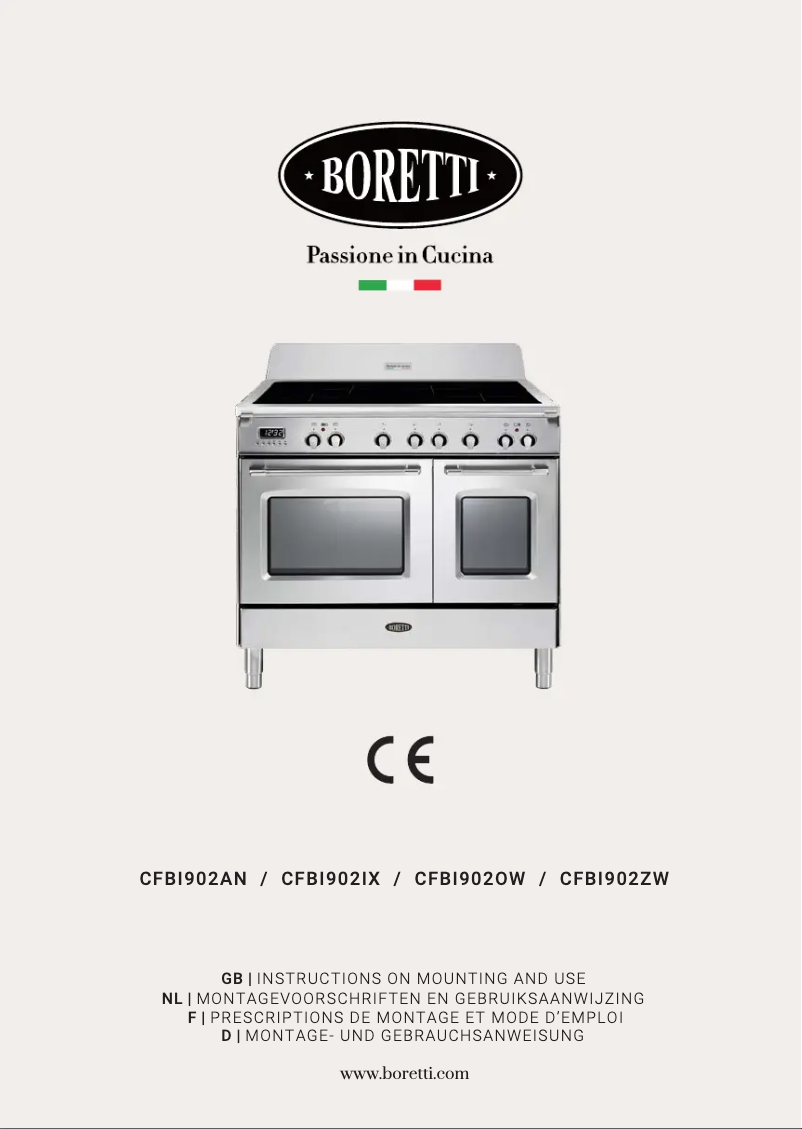 Page n°1 - Manuel utilisateur Boretti CFBI902ZW