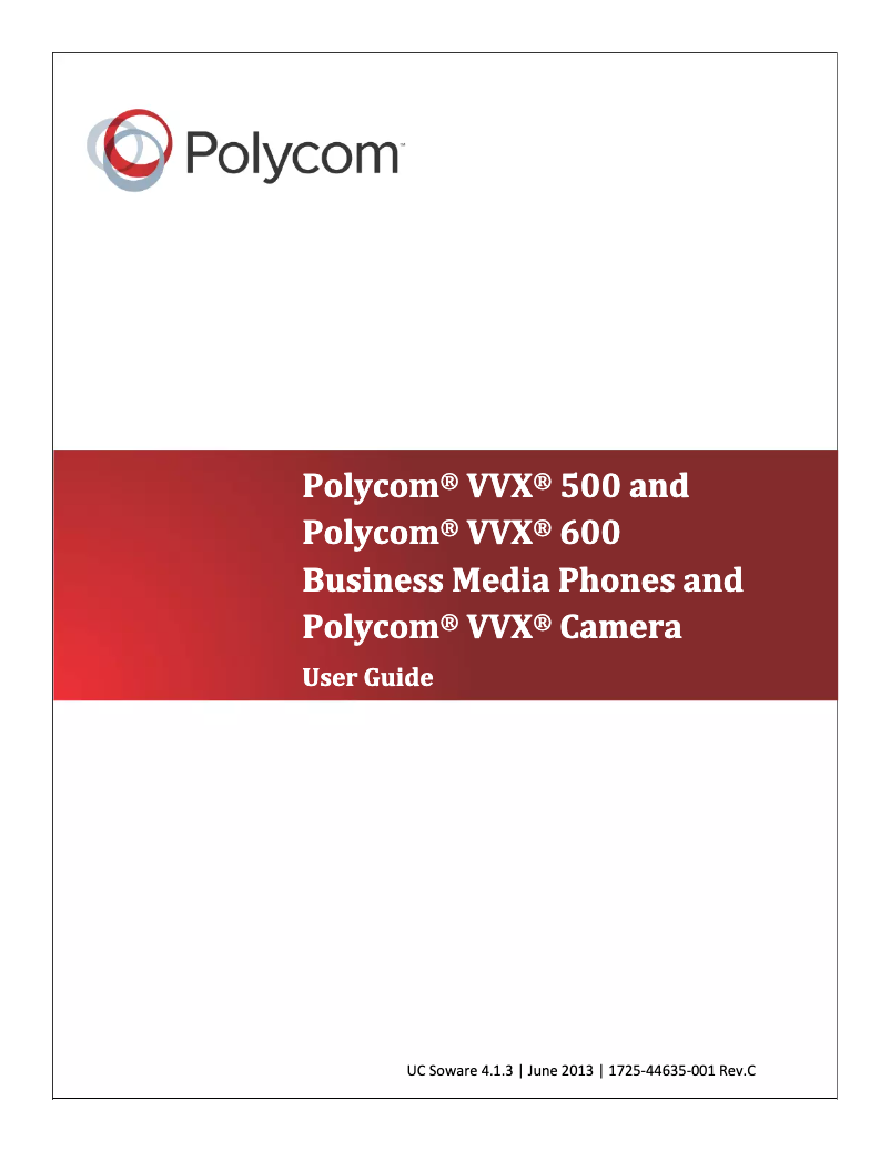 Page n°1 - Manuel utilisateur Polycom VVX Camera