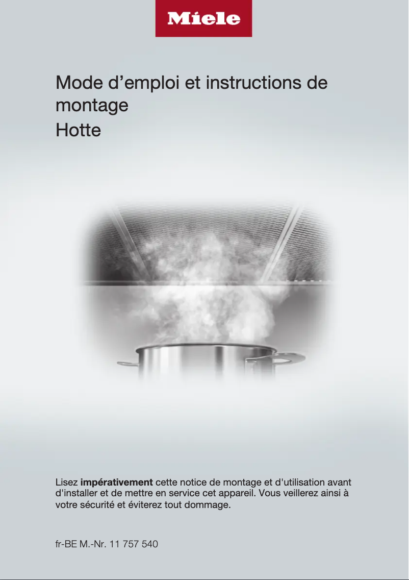 Page n°1 - Manuel utilisateur Miele DA 4208 D EXTA