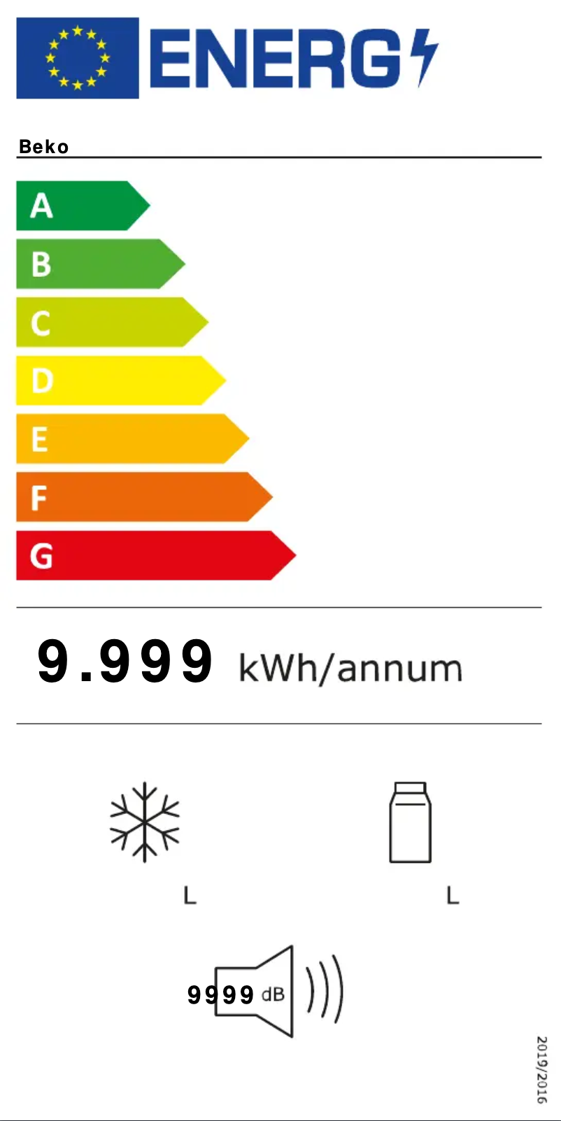 Page 1 de la notice Label énergétique Beko RDNE55S
