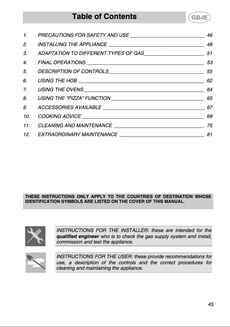 Page n°1 - Manuel utilisateur Smeg A4BL-6