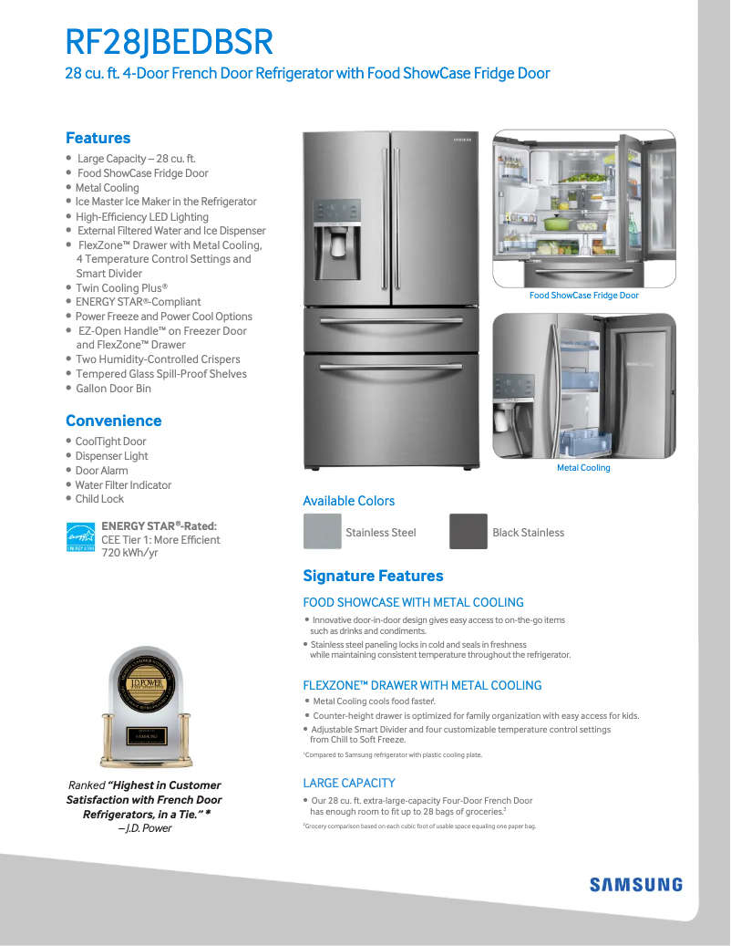 Image de la première page du manuel de l'appareil RF28JBEDBS