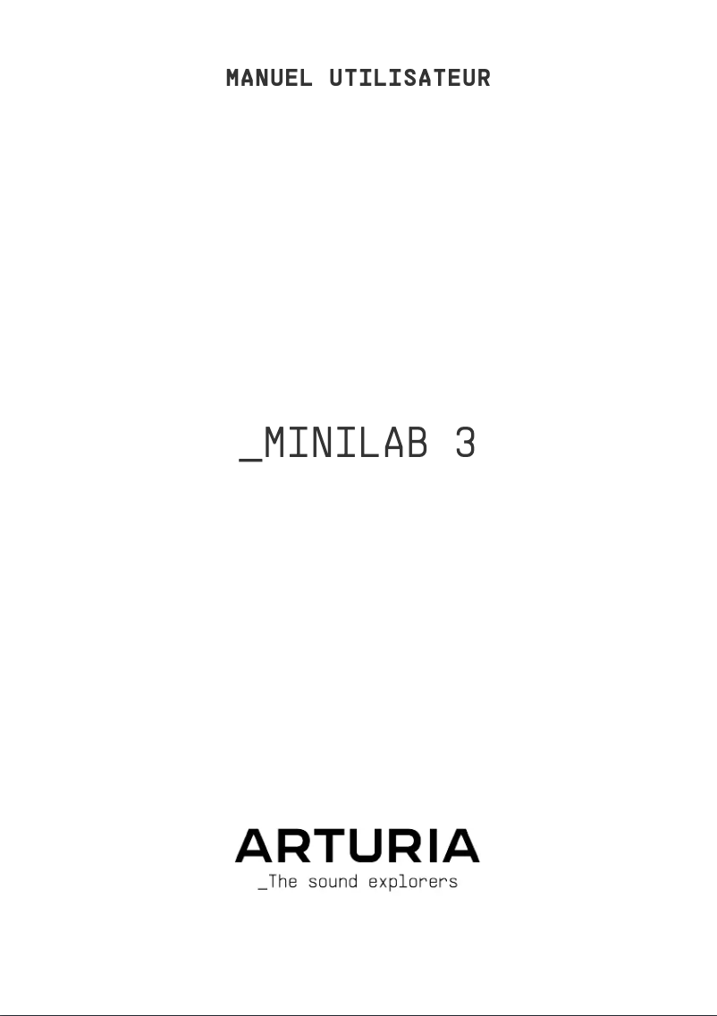 Page 1 de la notice Manuel utilisateur Arturia MiniLab 3