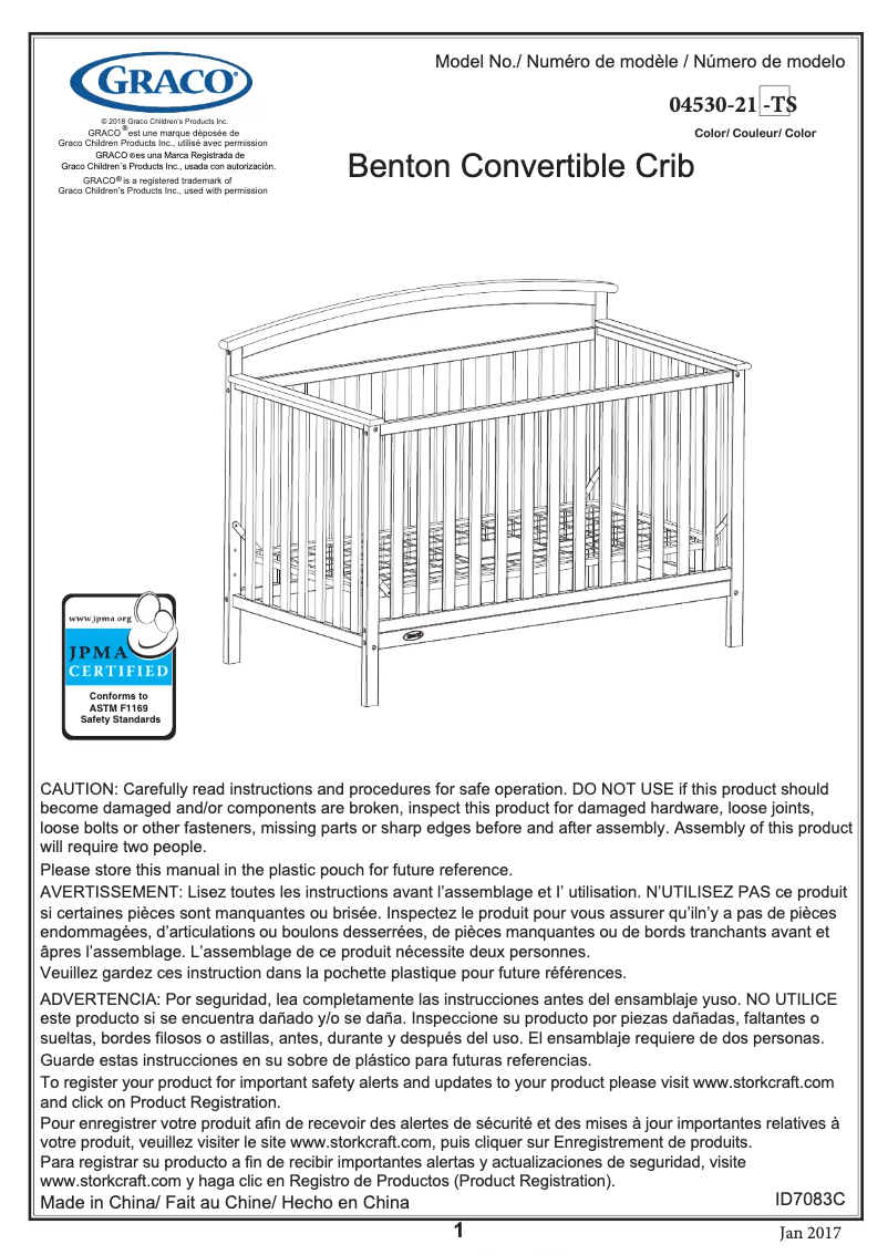 Page n°1 - Manuel utilisateur Graco Benton