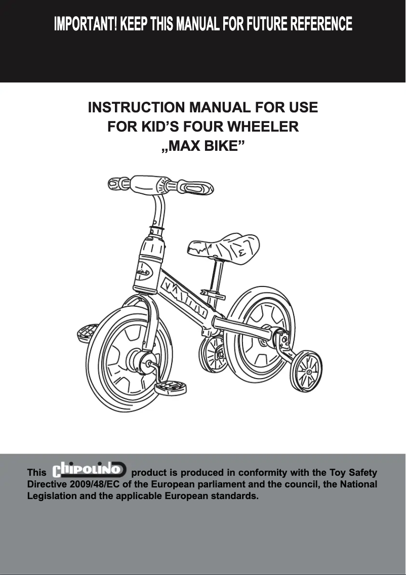 Page n°1 - Manuel utilisateur Chipolino 2 in 1 Max Bike