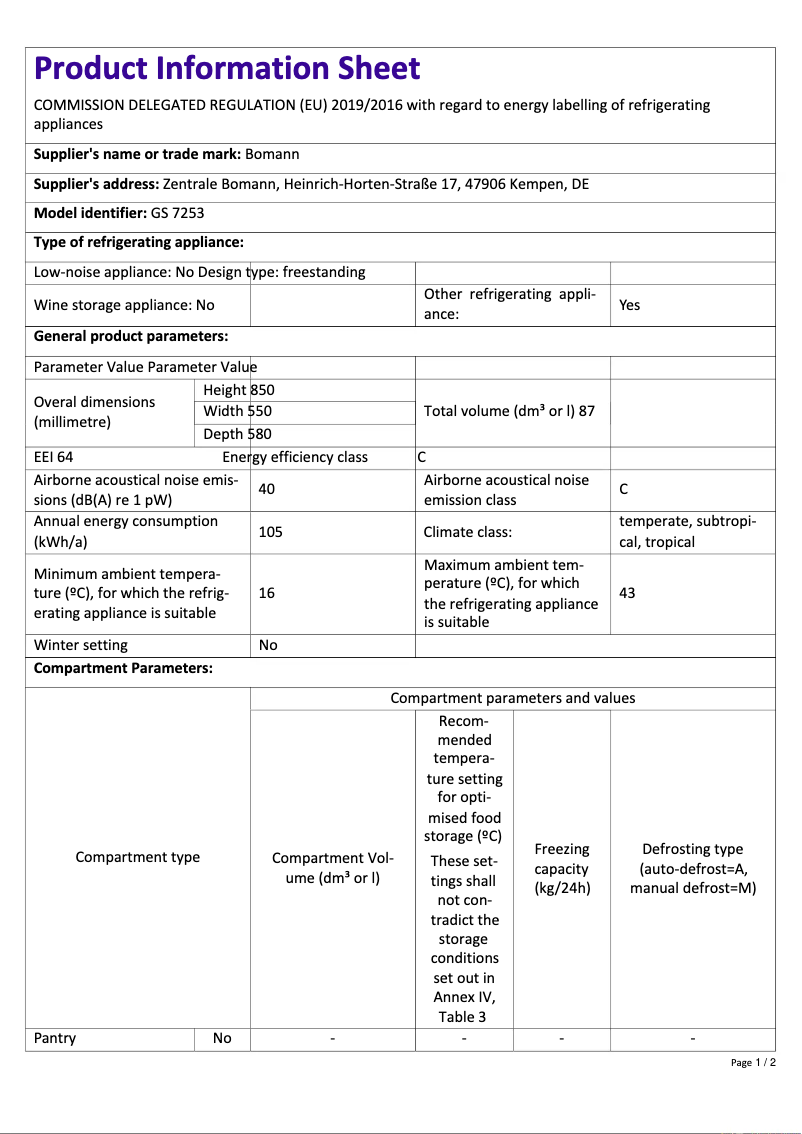 Image de la première page du manuel de l'appareil GS 7253